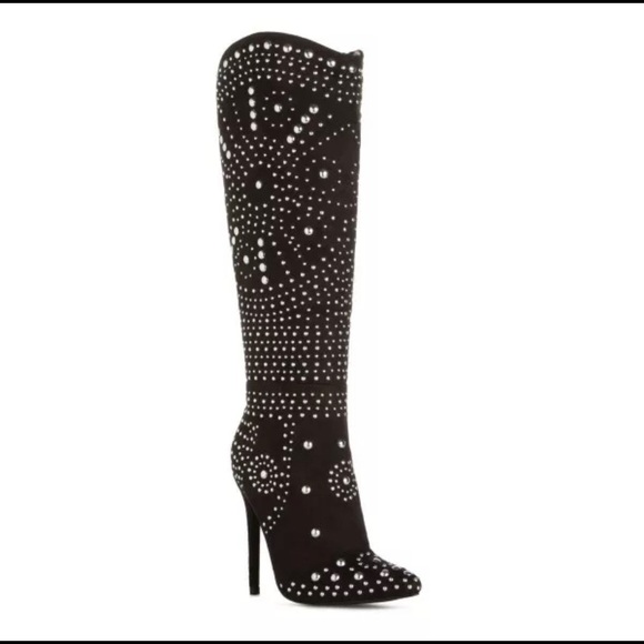 Western black cowgirl Embellished high heel boots - Picture 12 of 16